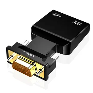 PC VGA Source Output to TV Monitor Hdmi Connector Active Male VGA Female Hdmi 1080P Video Dongle VGA to Hdmi Adapter for HDTV