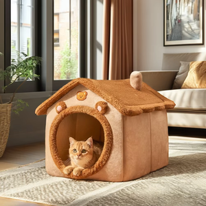 Kleine Hunde Katzen-und Hunde häuser Faltbare zerlegte und gewaschene Zwinger-und Hunde betten XL rundes Plüschschschaum-Winter-Haustier bett - Product Image 5