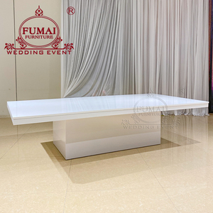 Table de salle à manger rectangulaire en MDF blanc pour fêtes, mariages, événements, meubles commerciaux, table de banquet - Product Image 5