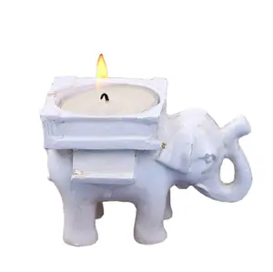 Ywbeyond 코끼리 기념품 캔들 홀더 럭키 코끼리 차 라이트 홀더 웨딩 촛대 장식