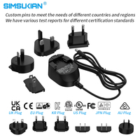 Adaptateur universel DC avec prises interchangeables pour lampe, alimentation électrique internationale certifiée 5W~75W, montage mural