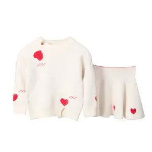 Mignon Automne 2019 Mode Bébé Fille Vêtements Ensemble À Manches Longues Pull Top + jupe Hiver Bébé Bébé Fille Automne Vêtements