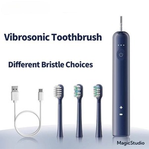 Brosse à dents vibrante sonique, 60 °   Nettoyage par oscillation, stérilisation hautement efficace, verrouillage de voyage portable, plusieurs têtes de brosse - Product Image 1