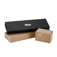 Boîtes cadeaux en papier kraft recyclé avec couvercle gaufré personnalisé et fenêtre transparente en PVC pour costumes, pantalons, ceintures, vêtements