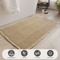 Tapis de bain carré antidérapant grand format pour salle de bain