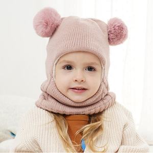 Ensemble bonnet et écharpe tricotés pour enfants, doublure chaude, pour garçons et filles de 2 à 7 ans - Product Image 4