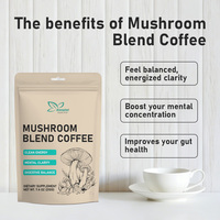 Poudre de café aux champignons en marque blanche OEM contenant de la glycine et de la proline pour stimuler la concentration mentale et améliorer la santé intestinale