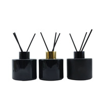 Flacon Diffuseur à Bâtonnets d'Arôme en Verre de Luxe Personnalisable 50ml 100ml 150ml 200ml – Bouteille Vide Noire pour Aromathérapie