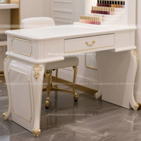 Table à ongles baroque table à ongles de luxe sur mesure ensemble établi et chaise de table d'art d'ongle de style européen français et arabe