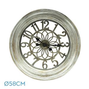 Reloj de pared plateado 58d, agujas retro, estilo industrial, gran tamaño, ideal para decoración y medir el tiempo en espacios. - Product Image 1