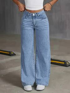 <span class=keywords><strong>Jean</strong></span> <span class=keywords><strong>Mom</strong></span> Femme Décontracté Ample <span class=keywords><strong>Taille</strong></span> <span class=keywords><strong>Haute</strong></span> Large Respirant en Denim Longueur Ras du Sol Été Automne Printemps - Product Image 6
