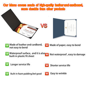 Titular del certificado de promoción Carpeta de Certificado de grado <span class=keywords><strong>académico</strong></span> A4 Cubierta de Diploma de cuero de cartón Holer de archivo se puede personalizar - Product Image 2