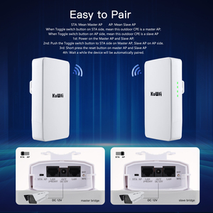 KuWFi-enrutador <span class=keywords><strong>Wifi</strong></span> para exteriores, repetidor inalámbrico potente de largo alcance, extensor de 1KM, punto a punto, puente inalámbrico, 2,4 Ghz, 300Mbps - Product Image 6