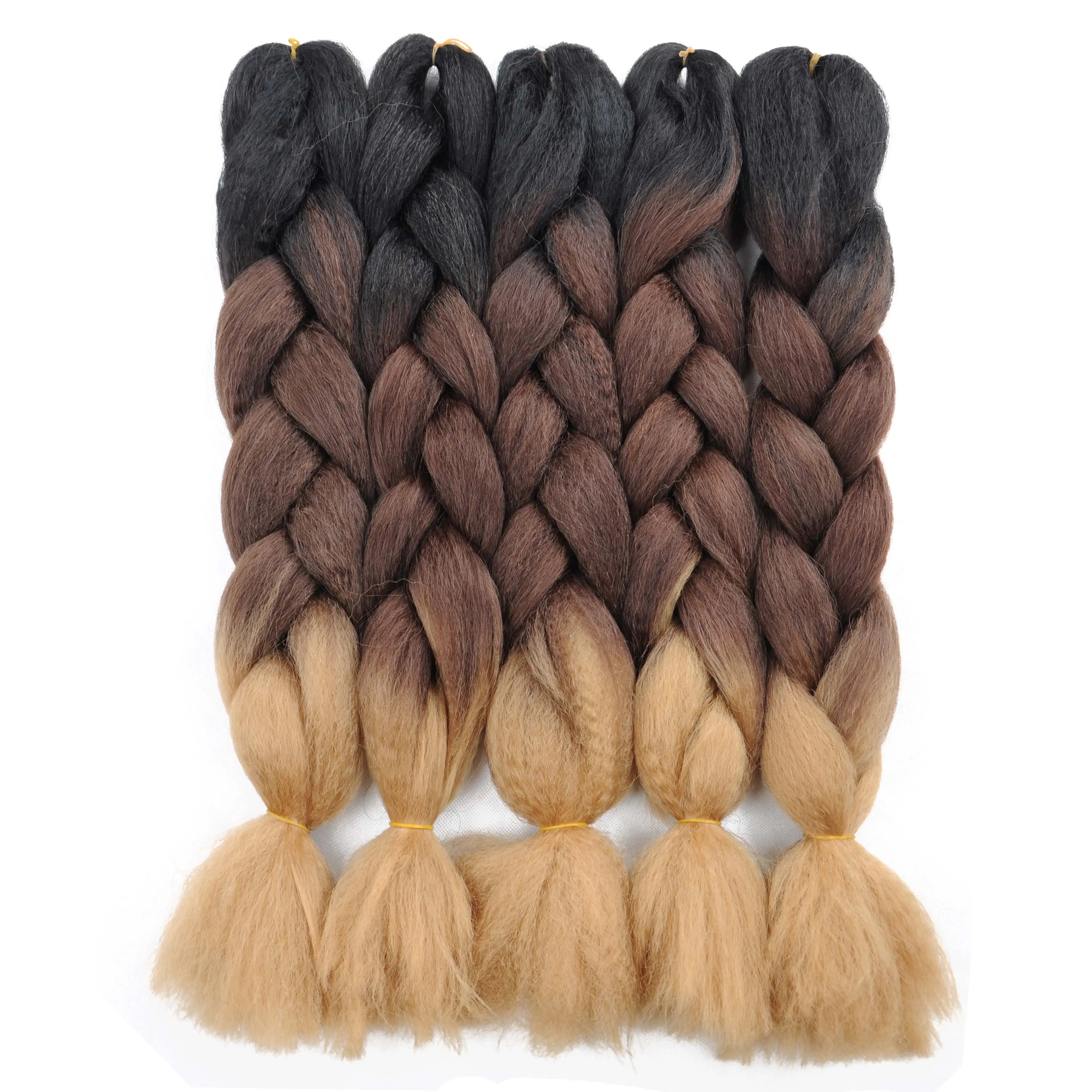 LCWIG Natural 24 ''Ombre pre-allungato treccia parrucca capelli all'ingrosso economici sintetici colorati Jumbo intrecciatura estensioni dei capelli umani