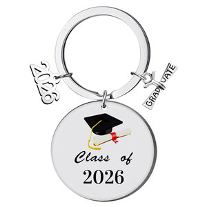 Nouveau porte-clés en acier inoxydable avec impression couleur, gravure laser, cadeau pour la saison des diplômes et la fête des enseignants, pendentif en gros - Product Image 2