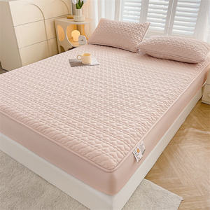 Su geçirmez örme kalın pamuk monte levha <span class=keywords><strong>Anti</strong></span> <span class=keywords><strong>Mite</strong></span> antibakteriyel ayarlanabilir yatak örtüsü çift kral çift kişilik yatak - Product Image 1