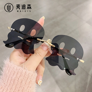 Maidis Ghost Shape Sunglasses 3588 Frameless Metal UV400 Women Halloween Party Style - Product Image 1