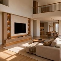 Mueble de TV Moderno y Minimalista Personalizado con Gestión de Cables y Almacenamiento en Cajones, Hecho a Medida con Dimensiones Personalizables