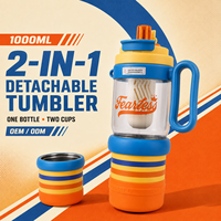 Zwei-in-Eins 1000ML OEM ODM 316 Edelstahl Lebensmittelqualität Trinkbecher mit Strohhalm und Früchtetee-Infuser