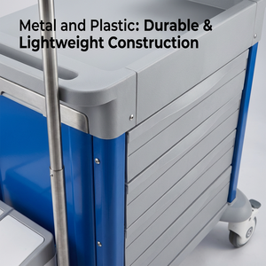 Troli Medis C-036A-14500 Peralatan Rumah Sakit Gerobak Darurat dengan Rak <span class=keywords><strong>Defibrillator</strong></span> Laci Bahan Logam dan Plastik - Product Image 4