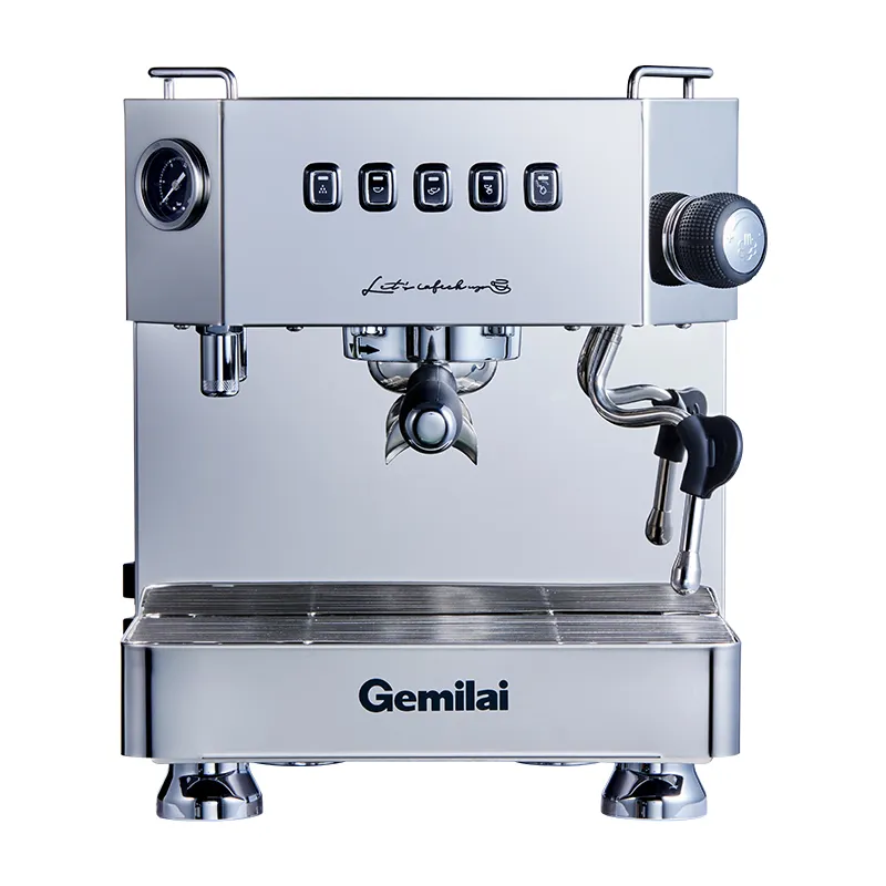 Gemilai Crm3018 Groothandel Coffeeshop Apparatuur 4 Kopje Met Melkopschuimer Commerciële Koffiezetmachine Voor Bedrijven