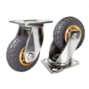 Heavy Duty <b>Casters</b> Universal <b>Wheels</b> Brake Swivel <b>Wheels</b> Trolley Cart Rubber Fixed <b>Caster</b> <b>Wheels</b> For Trailer Platform Hand Truck - Product Image 5