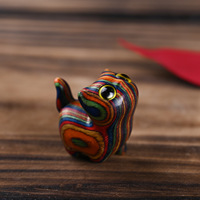 Décoration de bureau en bois naturel pour chat, cadeau d'anniversaire, figurines miniatures, sculpture artistique, artisanat de chat