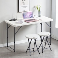Table élévatrice pliante populaire Portable facile à transporter Rectangle blanc pique-nique en plein air en plastique pour enfants et adultes