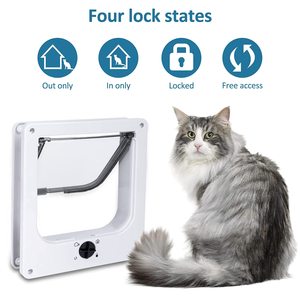 Puerta para Gatos de Alta Calidad con Cierre Giratorio de 4 Vías para Puerta Interior/Exterior, Resistente a la Intemperie, Fácil Instalación - Product Image 4
