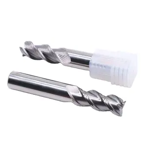 UNT Solid Carbide Uncoated Fresa CNC 3 Flutes Square End Mill Cutters For Aluminum alloy