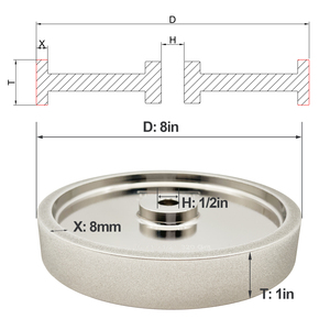 1A1 Gouges de meulage CBN diamantées plaquées électrolytiques de 8 "pour sculpter le <span class=keywords><strong>bois</strong></span> - Product Image 3