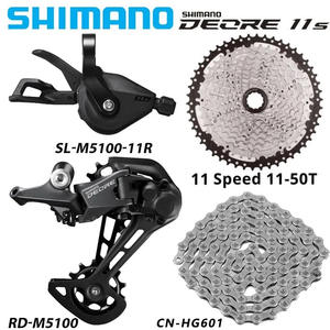 Grupo <span class=keywords><strong>SHIMANO</strong></span> DEORE M5100 1X11 Velocidades, Palanca <span class=keywords><strong>de</strong></span> Cambios RAPIDFIRE PLUS, Desviador Trasero, Cassette para Bicicleta <span class=keywords><strong>de</strong></span> Montaña Sunshine, 46T 50T 52T - Product Image 1