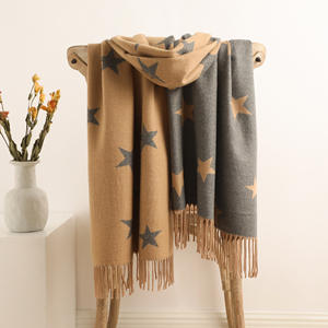 Hete Verkoop Herfst Winter Unisex Ster Deken Sjaals Custom Ontwerpen Zacht Warm Lang Kasjmier Dames Dikke Winter Lange Sjaal - Product Image 5