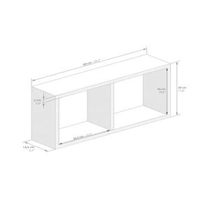 Estantes de cubo de madera montados en la pared, estantes de pared de hormigón gris con revestimiento laminado - Product Image 2