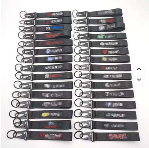 Venta al por mayor de moda negro coche logotipo bordado tela llavero ordenador bordado costura águila pico muñequera prevenir llave - Product Image 1