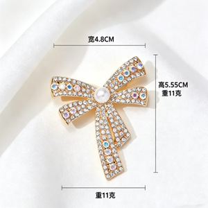 Bow Rhinestone <b>Buttons</b> <b>Gold</b> Base Crystal DIY Embellishments for Wedding Jewelry Accessories Alloy Plating Engagement Party Gift - Product Image 3