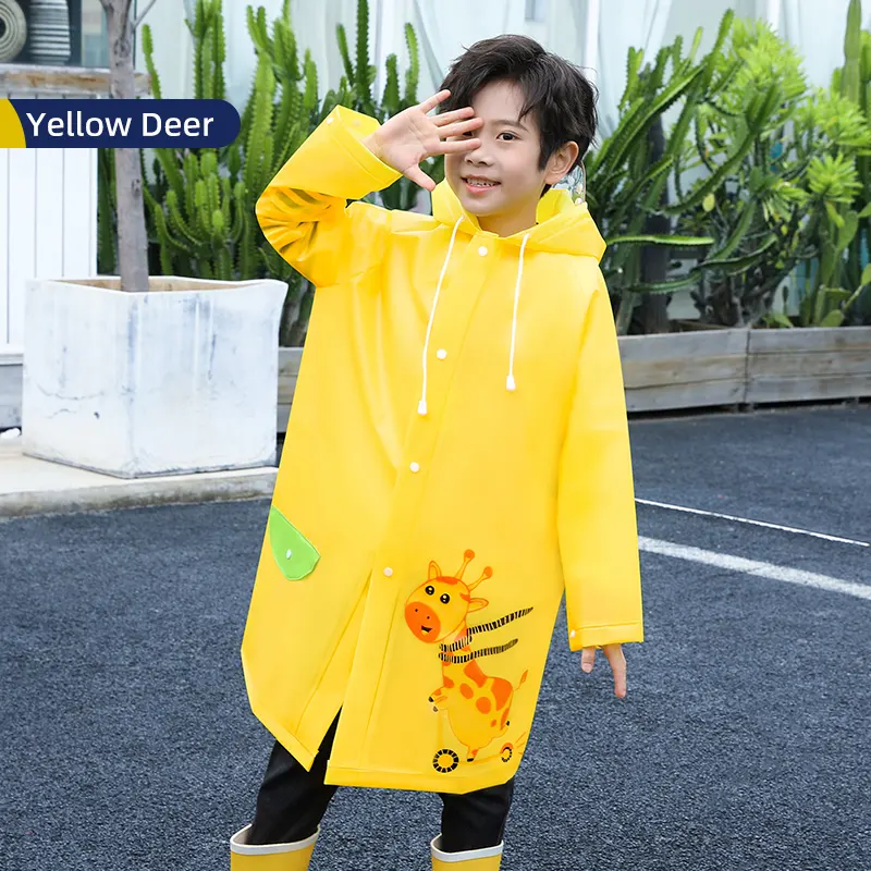 Bán buôn khuyến mãi cho trẻ em EVA Áo mưa không thấm nước Trọng lượng nhẹ trong suốt áo khoác ngoài trời phim hoạt hình Thiết kế sinh viên du lịch