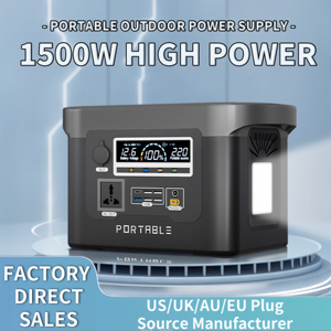 Centrale Électrique Portable Extérieure 1500W/2000W à Batterie Lithium-Ion Haute Capacité avec Affichage LED, Protection BMS, Panneau Solaire et Onde Sinusoïdale Pure pour Voiture - Product Image 3