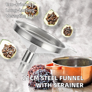 Alta Qualidade 304 Aço Inoxidável Vinho Filtro Hopper Metal Oil Separando Funil para Cozinha e Bar Uso - Product Image 2