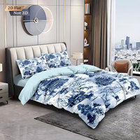 Housse de couette personnalisable haut de gamme style peinture à l'encre, drap plat doux et agréable pour la peau