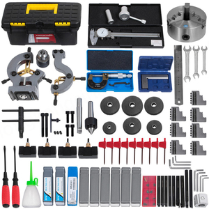 Kit de medición de fábrica Torno de metal de velocidad variable de 8 "X 16" con una lámpara Móvil y 9 cortadores y 1 mandril de 7 mordazas 0-2250RPM - Product Image 6
