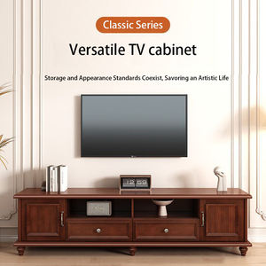 Meuble <span class=keywords><strong>TV</strong></span> sur pied en bois massif de style moderne personnalisé et réglable en hauteur avec rangement, pour salon, panneau en bois 65 - Product Image 5