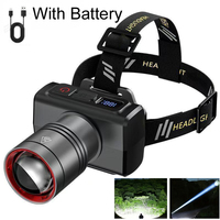 Lampe frontale à détecteur de mouvement super lumineuse, rechargeable, étanche IP65, avec écran LED numérique, pour le camping en plein air
