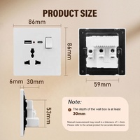 Prise murale universelle multifonctionnelle de haute qualité à 1 interrupteur avec charge rapide USB Type-C – Vente en gros