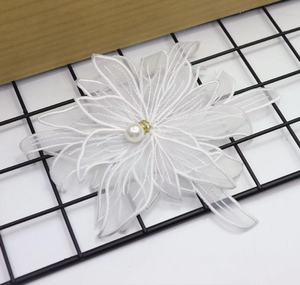 ZSY Organza tessuto Tulle fiore per la decorazione del vestito fiore di nozze per applique patch fiore in rilievo sposa - Product Image 4