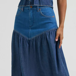 Jupe en jean pour femme de qualité supérieure avec poches latérales, nouvelle collection, tenue décontractée, prix abordable, jupes pour femme en promotion - Product Image 3