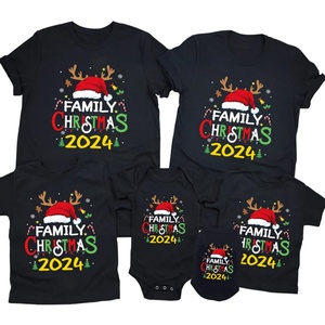 Camisetas Navideñas Extra Grandes con Estampado Alegre para Familias y Conjuntos de Padres e Hijos, Manga Corta - Product Image 4