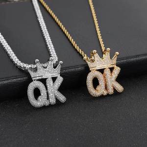 Pendentifs personnalisés en argent 925 plaqué or véritable, sertis de moissanite VVS, avec lettres et chiffres en forme de couronne, breloques Iced Out, certifiés GRA, B2B - Product Image 5