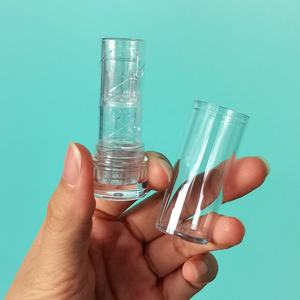 บรรจุภัณฑ์ลิปสติกแบบเปลี่ยนได้ PET  ปรับแต่งโลโก้  ตลับลิปสติกใส  ภาชนะบรรจุลิปสติกแบบโปร่งใสเต็มรูปแบบ - Product Image 1