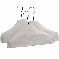 Housse de protection pour cintres en lin et coton avec logo personnalisé, antidérapante, anti-poussière, pliable, respirante, pour vêtements, protection des épaules, rangement de voyage